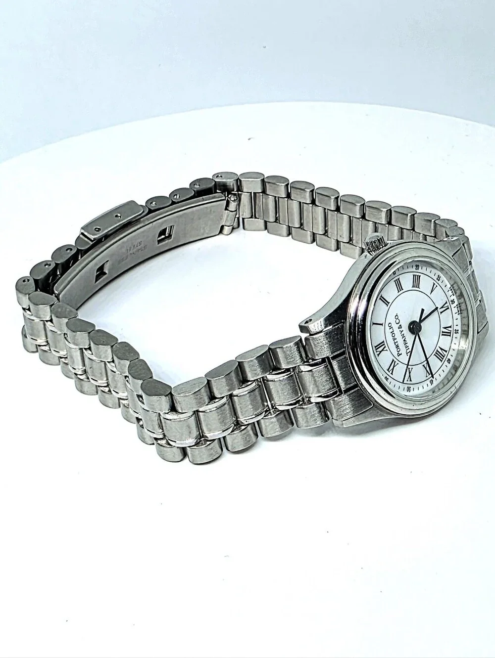 Tiffany & Co. Portfolio Stainless Steel Quartz Watch (Pre-loved) with its origin